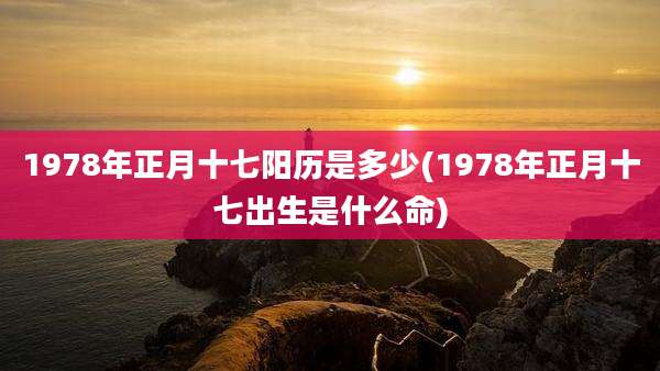 1978年正月十七阳历是多少(1978年正月十七出生是什么命)