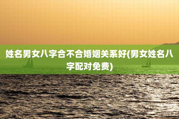 姓名男女八字合不合婚姻关系好(男女姓名八字配对免费)