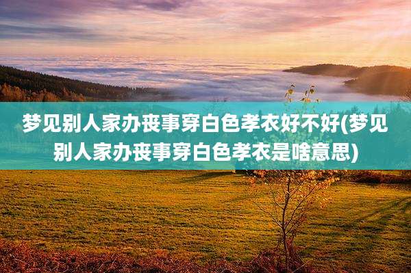 梦见别人家办丧事穿白色孝衣好不好(梦见别人家办丧事穿白色孝衣是啥意思)