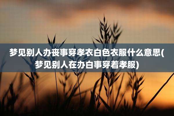 梦见别人办丧事穿孝衣白色衣服什么意思(梦见别人在办白事穿着孝服)