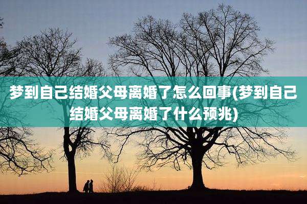 梦到自己结婚父母离婚了怎么回事(梦到自己结婚父母离婚了什么预兆)
