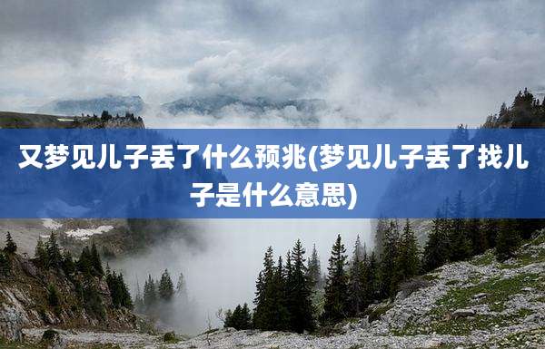 又梦见儿子丢了什么预兆(梦见儿子丢了找儿子是什么意思)