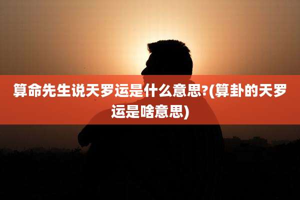 算命先生说天罗运是什么意思?(算卦的天罗运是啥意思)