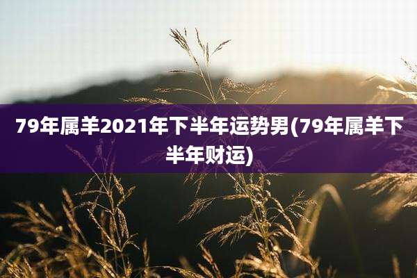 79年属羊2021年下半年运势男(79年属羊下半年财运)