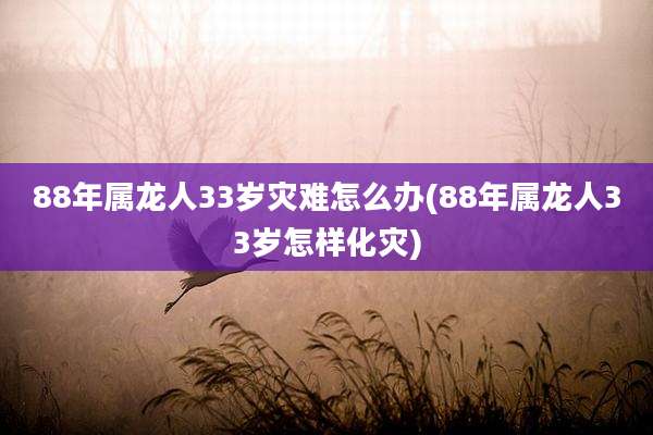 88年属龙人33岁灾难怎么办(88年属龙人33岁怎样化灾)