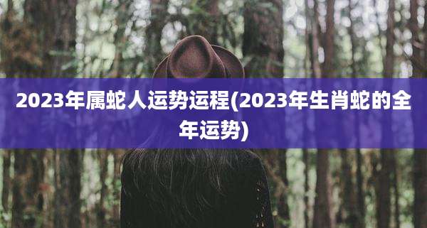 2023年属蛇人运势运程(2023年生肖蛇的全年运势)