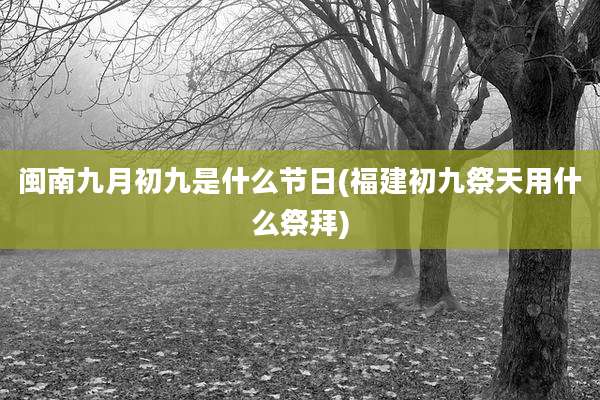 闽南九月初九是什么节日(福建初九祭天用什么祭拜)