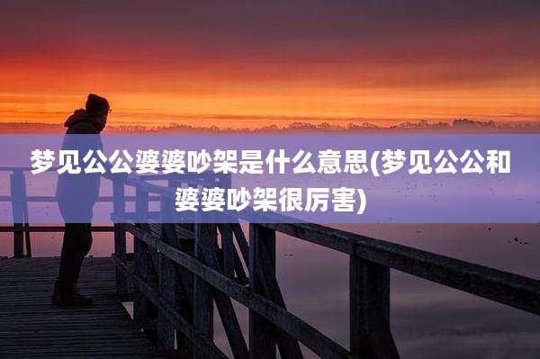 梦见公公婆婆吵架是什么意思(梦见公公和婆婆吵架很厉害)