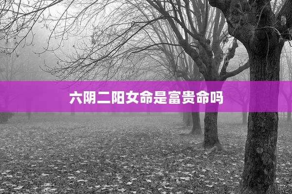 六阴二阳女命是富贵命吗