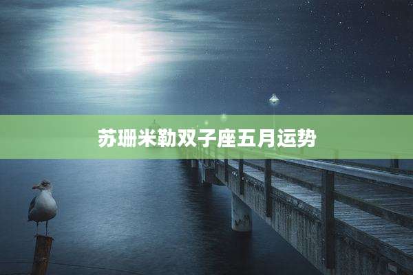 苏珊米勒双子座五月运势