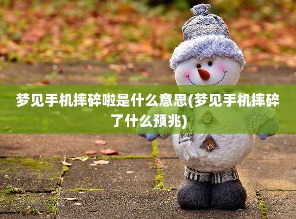 梦见手机摔碎啦是什么意思(梦见手机摔碎了什么预兆)