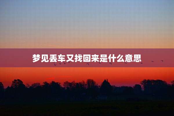 梦见丢车又找回来是什么意思