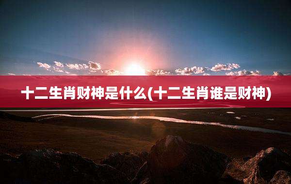十二生肖财神是什么(十二生肖谁是财神)