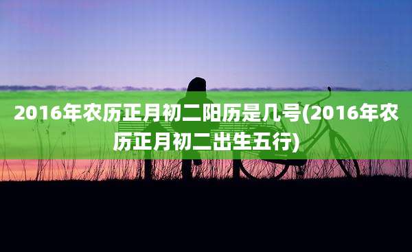 2016年农历正月初二阳历是几号(2016年农历正月初二出生五行)