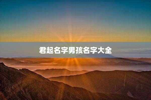 君起名字男孩名字大全