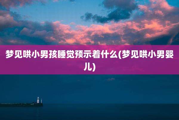 梦见哄小男孩睡觉预示着什么(梦见哄小男婴儿)