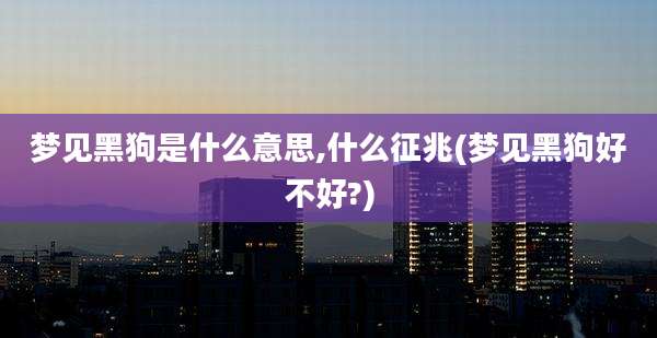 梦见黑狗是什么意思,什么征兆(梦见黑狗好不好?)