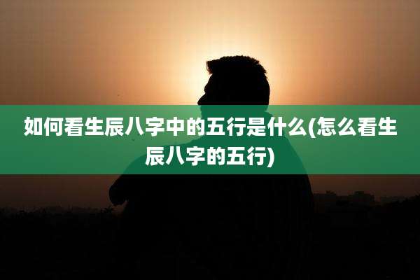 如何看生辰八字中的五行是什么(怎么看生辰八字的五行)
