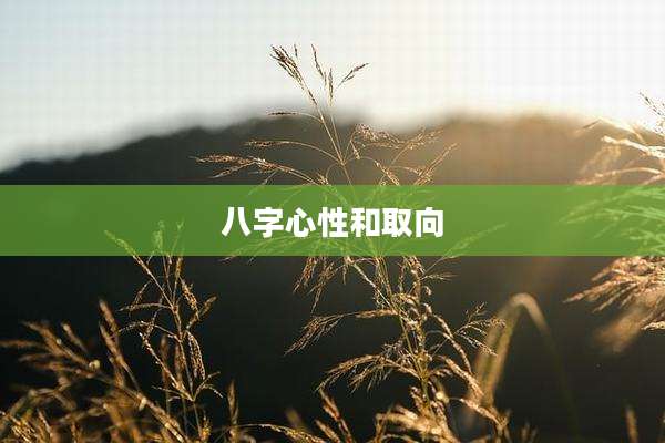 八字心性和取向