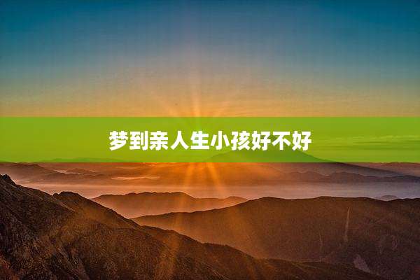 梦到亲人生小孩好不好
