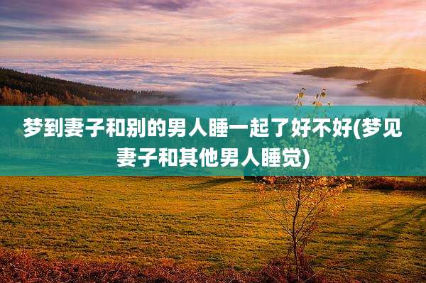 梦到妻子和别的男人睡一起了好不好(梦见妻子和其他男人睡觉)