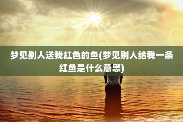 梦见别人送我红色的鱼(梦见别人给我一条红鱼是什么意思)