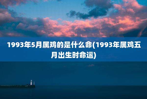 1993年5月属鸡的是什么命(1993年属鸡五月出生时命运)