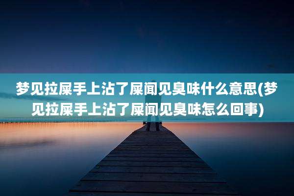 梦见拉屎手上沾了屎闻见臭味什么意思(梦见拉屎手上沾了屎闻见臭味怎么回事)