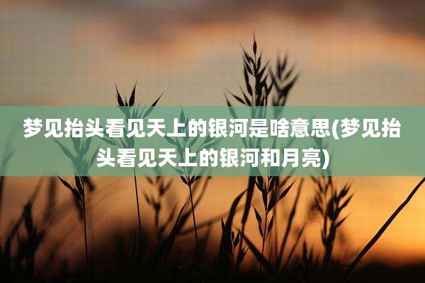 梦见抬头看见天上的银河是啥意思(梦见抬头看见天上的银河和月亮)