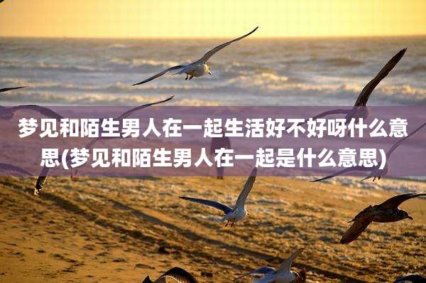 梦见和陌生男人在一起生活好不好呀什么意思(梦见和陌生男人在一起是什么意思)