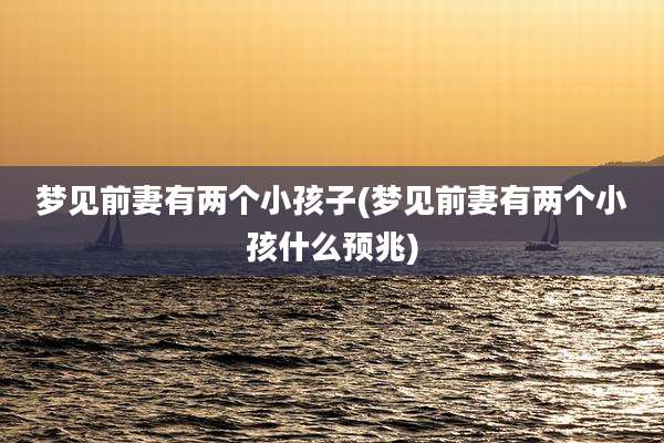 梦见前妻有两个小孩子(梦见前妻有两个小孩什么预兆)