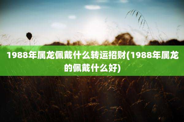 1988年属龙佩戴什么转运招财(1988年属龙的佩戴什么好)