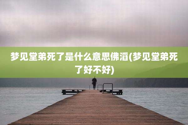 梦见堂弟死了是什么意思佛滔(梦见堂弟死了好不好)