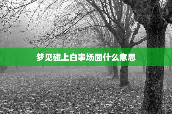 梦见碰上白事场面什么意思