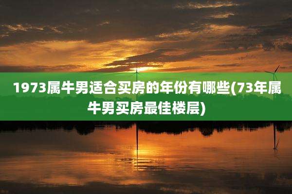 1973属牛男适合买房的年份有哪些(73年属牛男买房最佳楼层)