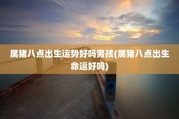 属猪八点出生运势好吗男孩(属猪八点出生命运好吗)