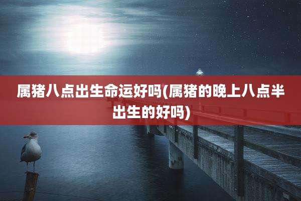 属猪八点出生命运好吗(属猪的晚上八点半出生的好吗)