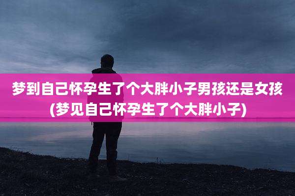 梦到自己怀孕生了个大胖小子男孩还是女孩(梦见自己怀孕生了个大胖小子)
