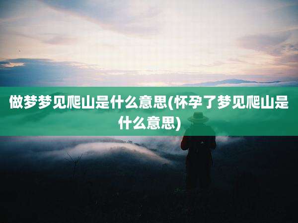 做梦梦见爬山是什么意思(怀孕了梦见爬山是什么意思)