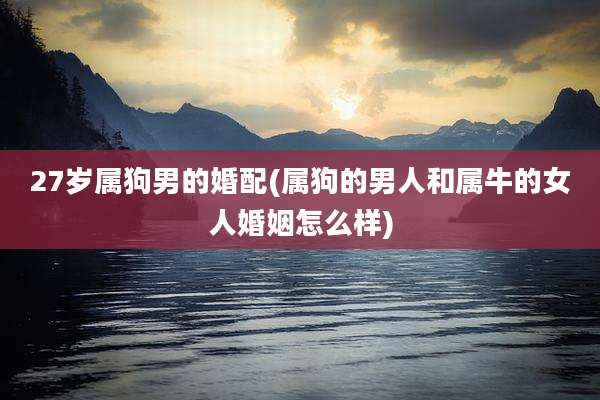 27岁属狗男的婚配(属狗的男人和属牛的女人婚姻怎么样)