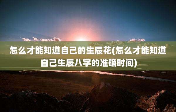 怎么才能知道自己的生辰花(怎么才能知道自己生辰八字的准确时间)
