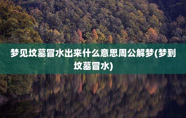 梦见坟墓冒水出来什么意思周公解梦(梦到坟墓冒水)
