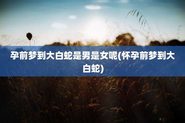 孕前梦到大白蛇是男是女呢(怀孕前梦到大白蛇)