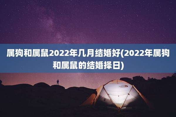 属狗和属鼠2022年几月结婚好(2022年属狗和属鼠的结婚择日)