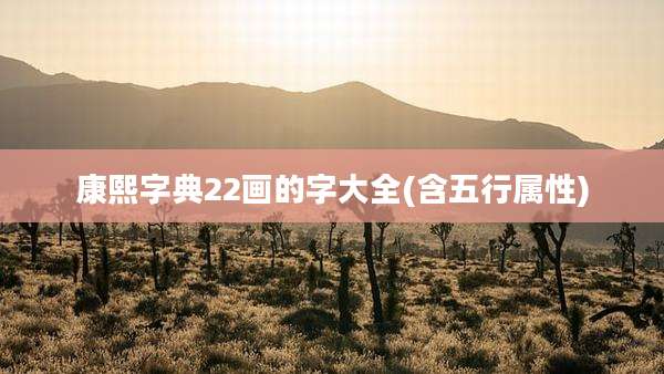 康熙字典22画的字大全(含五行属性)