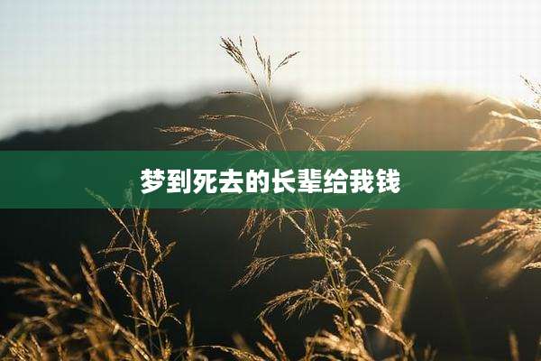 梦到死去的长辈给我钱