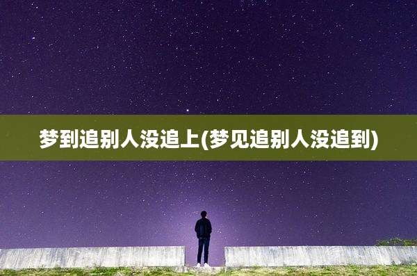 梦到追别人没追上(梦见追别人没追到)