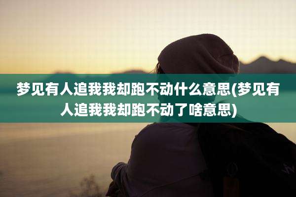 梦见有人追我我却跑不动什么意思(梦见有人追我我却跑不动了啥意思)