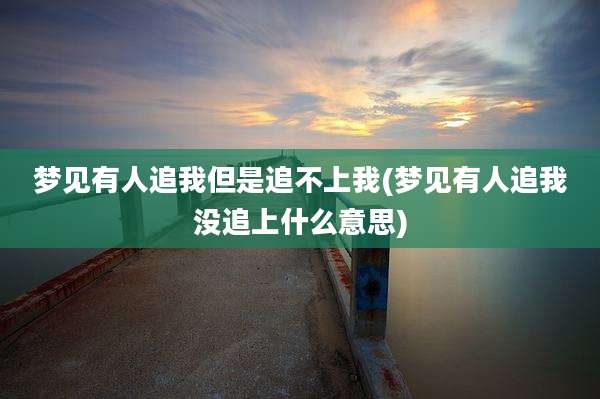 梦见有人追我但是追不上我(梦见有人追我没追上什么意思)