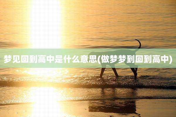 梦见回到高中是什么意思(做梦梦到回到高中)